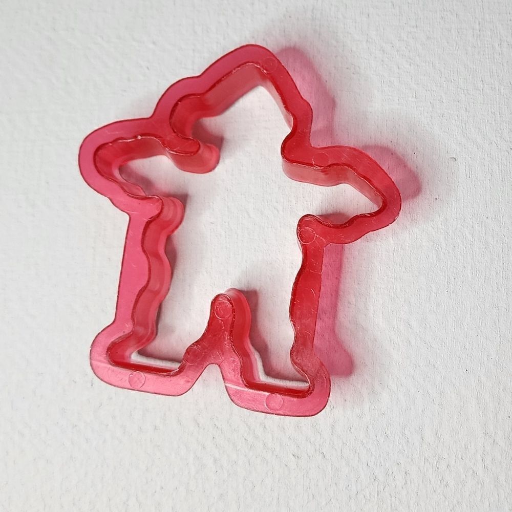 Vintage 1960s Santa Cookie Cutter Christma Holiday Red Plastic